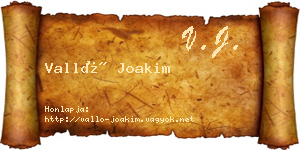 Valló Joakim névjegykártya